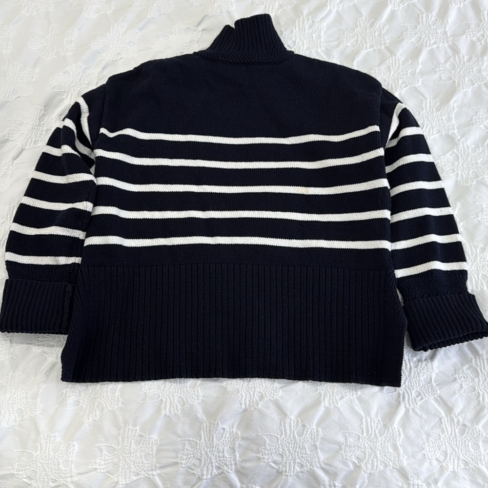 Verónica Beard Navy and White Striped Women's Sweater - Picture 2 of 4